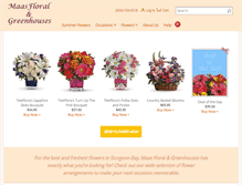 Tablet Screenshot of maasfloralandgreenhouse.com